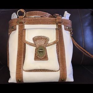 Coach Canvas Embossed Leather Tote NWOT